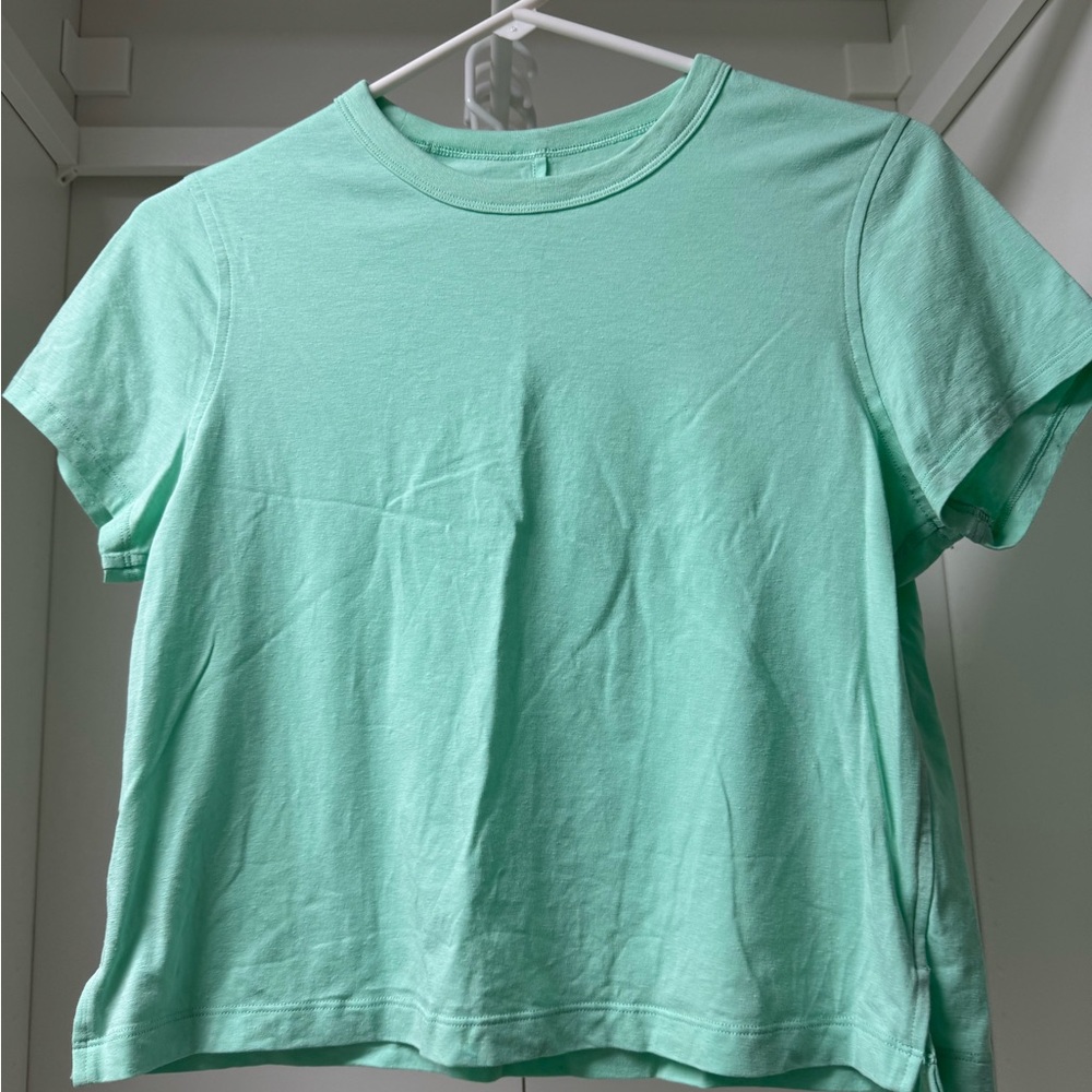 Lululemon Classic-Fit Cotton-Blend T-Shirt - Wild Mint Sz 4 - Picture 3 of 4